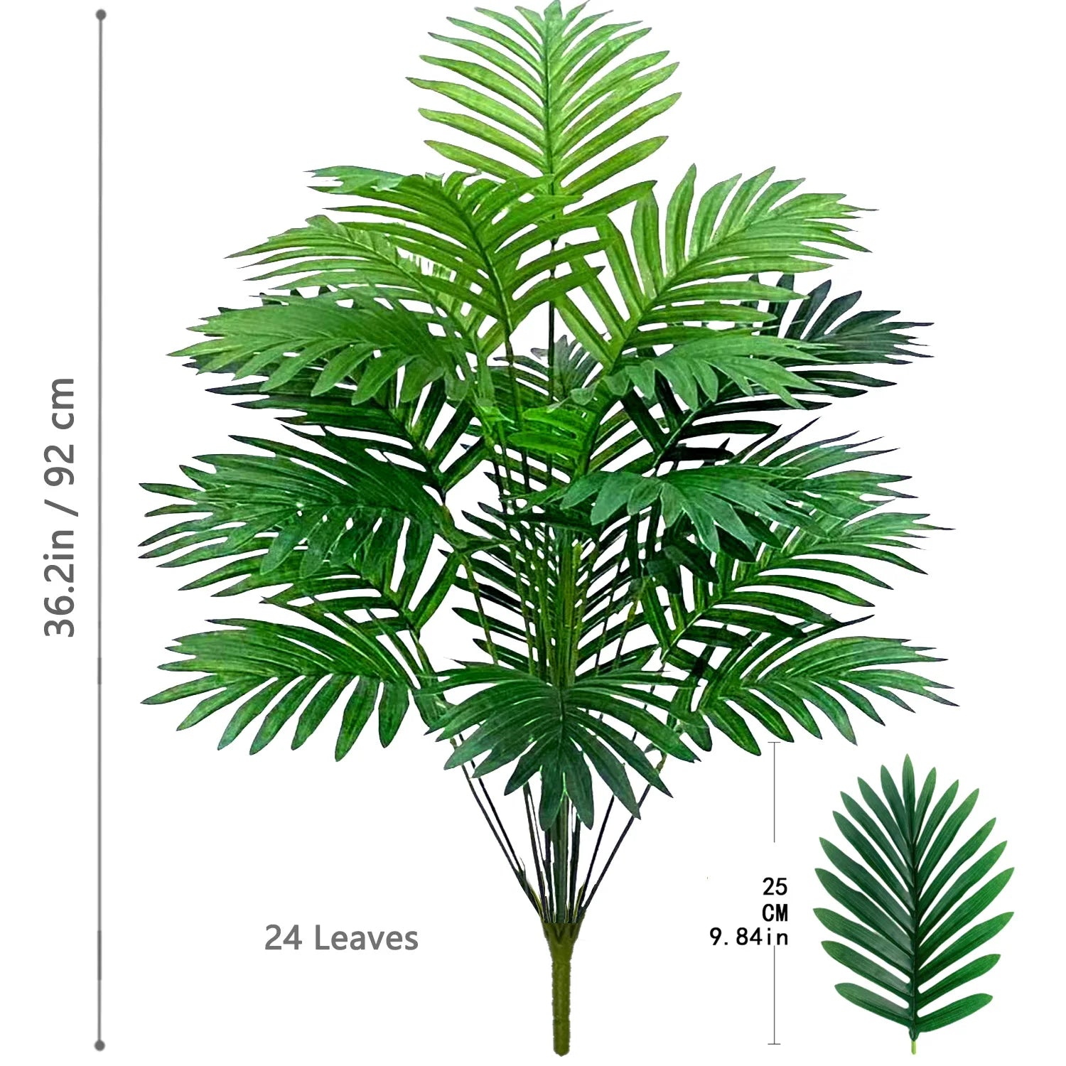 Grand palmier artificiel tropical de 50 à 120 cm, plante artificielle avec feuilles de palmier vertes en plastique, idéale pour la décoration de la maison et du jardin.
