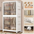 Boîte de rangement pliable en plastique, armoire simple pour chambre et dressing, meuble de rangement pour jouets, sans installation requise.