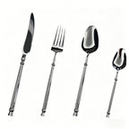 Couverts en acier inoxydable 304 argenté effet miroir, ensemble de couverts au manche torsadé rétro, vaisselle luxueuse pour mariage, hôtel et repas à la maison