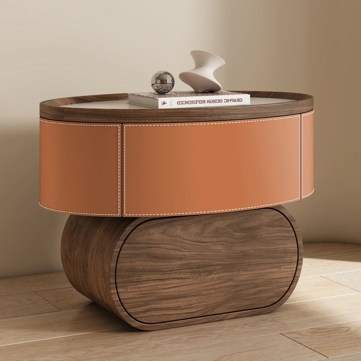 Table de chevet minimaliste gain de place, design unique et luxueux, table d’appoint moderne de style nordique, meuble pour chambre et salon.