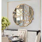 Miroir mural décoratif européen haut de gamme, design irrégulier luxueux, miroir mural pour restaurant, salon et décoration intérieure moderne.