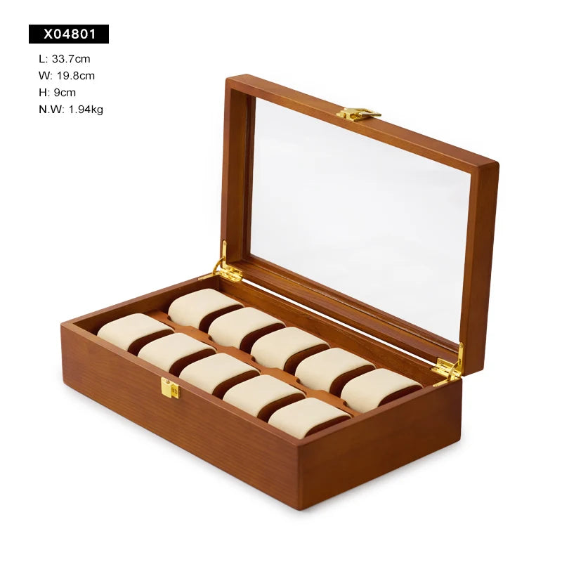 Boîte de rangement en bois MISHITU pour montres, boîte à bijoux pour bracelets de montre, organisateur de rangement haut de gamme pour bijoux, coffret de présentation pour montres et bijoux